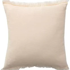 Pillows>Kirklands Home Peach Gauze Organic Fringe Throw Pillow Pink