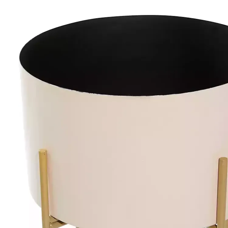 Kirklands Home Peach Iron X-Base Planters, Set of 2