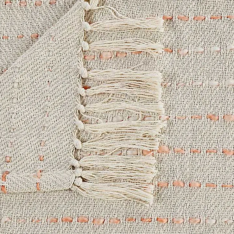 Blankets & Throws>Kirklands Home Peach Shimmer Stripe Woven Throw