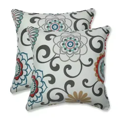 Kirklands Home Peachtini Pom Pom Play Outdoor Pillows, Set of 2 Clearance