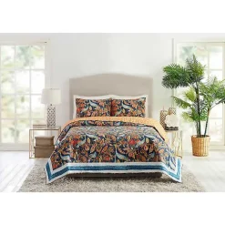 Kirklands Home Peacock Garden King 3-pc. Quilt Set Orange Hot