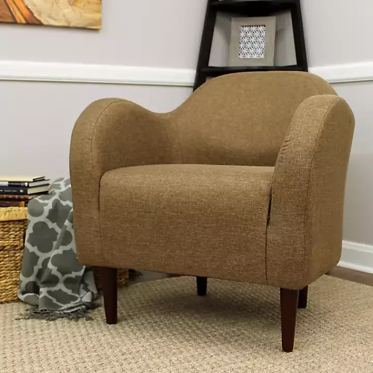 Kirklands Home Pecan Julian Upholstered Accent Chair Brown Discount