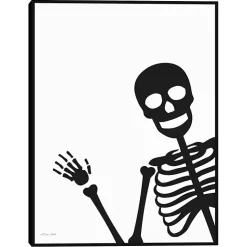 Halloween>Kirklands Home Peek A Boo Skeleton Framed Canvas Art Print