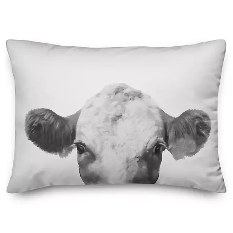 Pillows>Kirklands Home Peeping Cow Indoor/Outdoor Lumbar Pillow