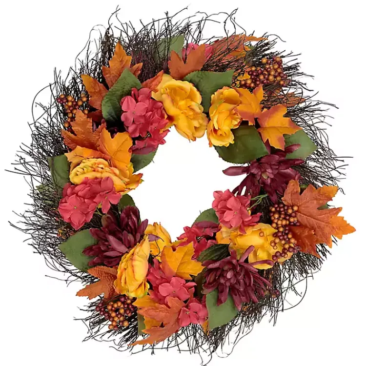 Wreaths>Kirklands Home Peony and Mum Floral Wreath