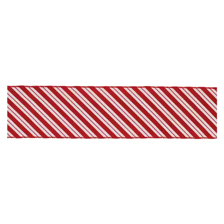 Christmas Decorations>Kirklands Home Peppermint Stripe 5 yd Christmas Ribbons, Set of 2