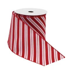 Christmas Decorations>Kirklands Home Peppermint Stripe 5 yd Christmas Ribbons, Set of 2