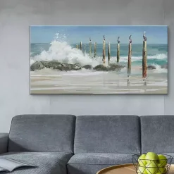 Kirklands Home Perched By The Sea Canvas Art Print New