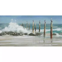 Kirklands Home Perched By The Sea Canvas Art Print New