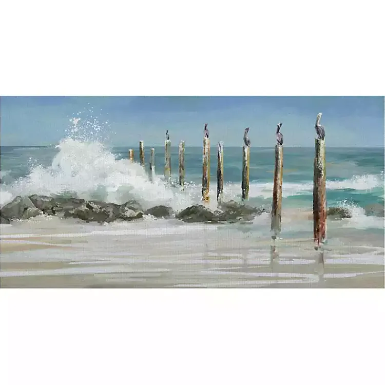 Kirklands Home Perched By The Sea Canvas Art Print New