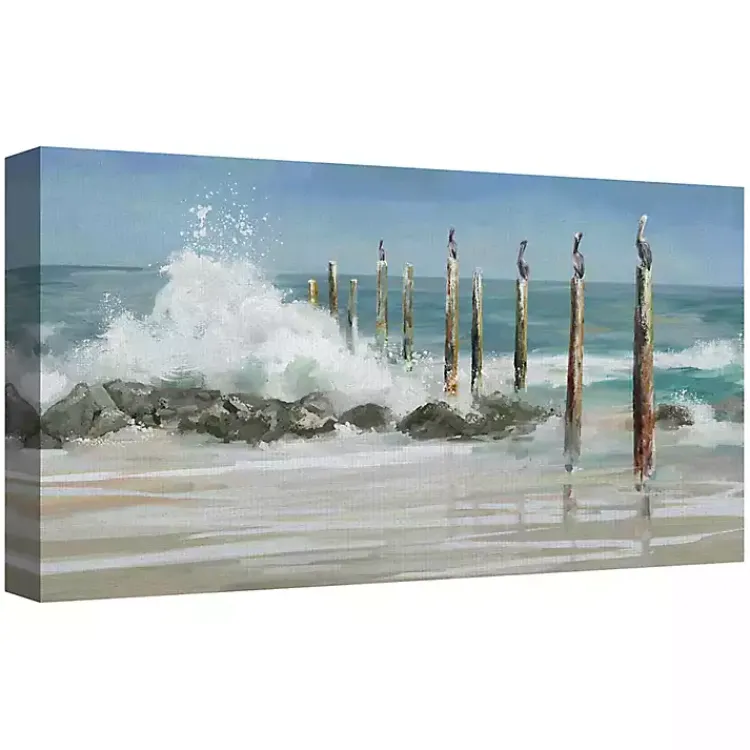 Kirklands Home Perched By The Sea Canvas Art Print New