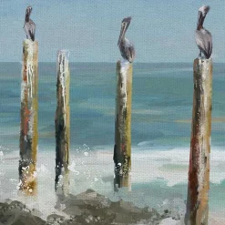 Kirklands Home Perched By The Sea Canvas Art Print New