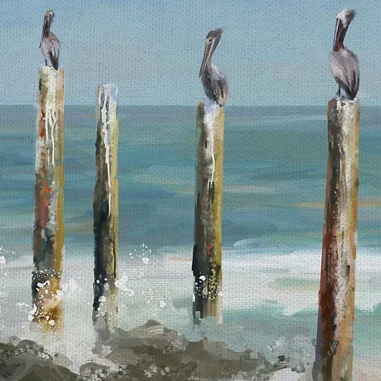 Kirklands Home Perched By The Sea Canvas Art Print New