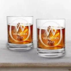 Kirklands Home Personalized Art Deco Whiskey Glasses, Set of 2 Outlet