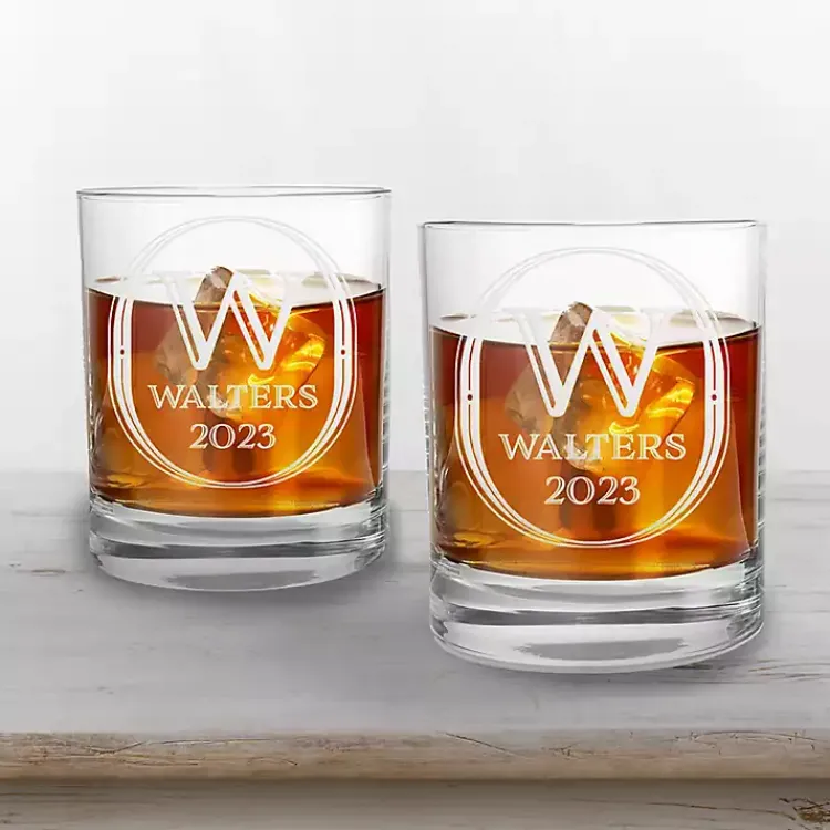 Kirklands Home Personalized Art Deco Whiskey Glasses, Set of 2 Outlet