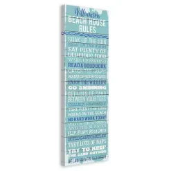 Kirklands Home Personalized Beach House Rules Canvas Wall Plaque Best