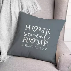 Kirklands Home Personalized Home Sweet Home Outdoor Pillow Blue Discount