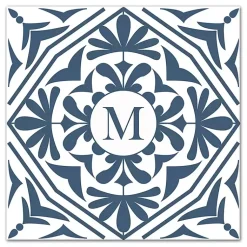 Kirklands Home Personalized Blue Tile Monogram Wall Plaque Clearance