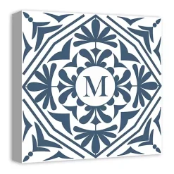 Kirklands Home Personalized Blue Tile Monogram Wall Plaque Clearance