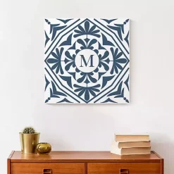 Kirklands Home Personalized Blue Tile Monogram Wall Plaque Clearance