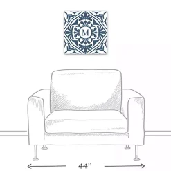Kirklands Home Personalized Blue Tile Monogram Wall Plaque Clearance