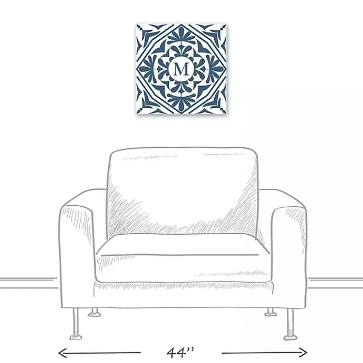 Kirklands Home Personalized Blue Tile Monogram Wall Plaque Clearance