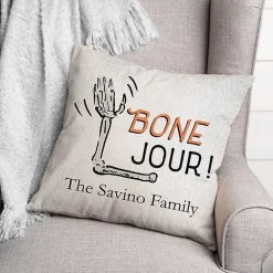 Halloween>Kirklands Home Personalized Bone Jour Skeleton Halloween Pillow