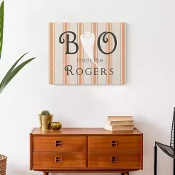 Halloween>Kirklands Home Personalized Boo Ghostly Stripes Wall Plaque