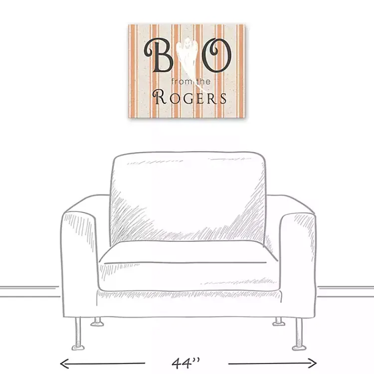 Halloween>Kirklands Home Personalized Boo Ghostly Stripes Wall Plaque