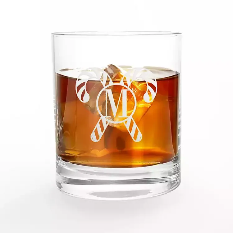Christmas Dining & Entertaining>Kirklands Home Personalized Candy Cane Whiskey Glasses, Set of 2