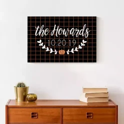 Halloween>Kirklands Home Personalized Checkered Halloween Wall Plaque
