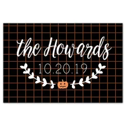 Halloween>Kirklands Home Personalized Checkered Halloween Wall Plaque