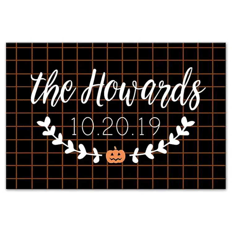 Halloween>Kirklands Home Personalized Checkered Halloween Wall Plaque