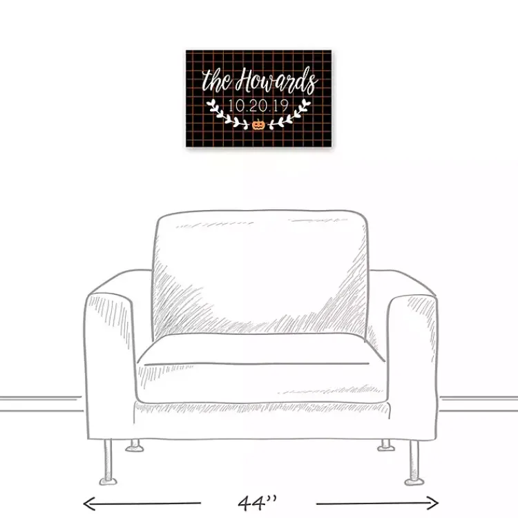 Halloween>Kirklands Home Personalized Checkered Halloween Wall Plaque