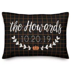 Halloween>Kirklands Home Personalized Checkered Halloween Pillow