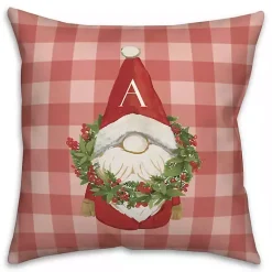 Christmas Pillows>Kirklands Home Personalized Christmas Gnome Monogram Pillow Red