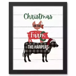 Christmas Art & Wall Decor>Kirklands Home Personalized Christmas on the Farm Framed Print