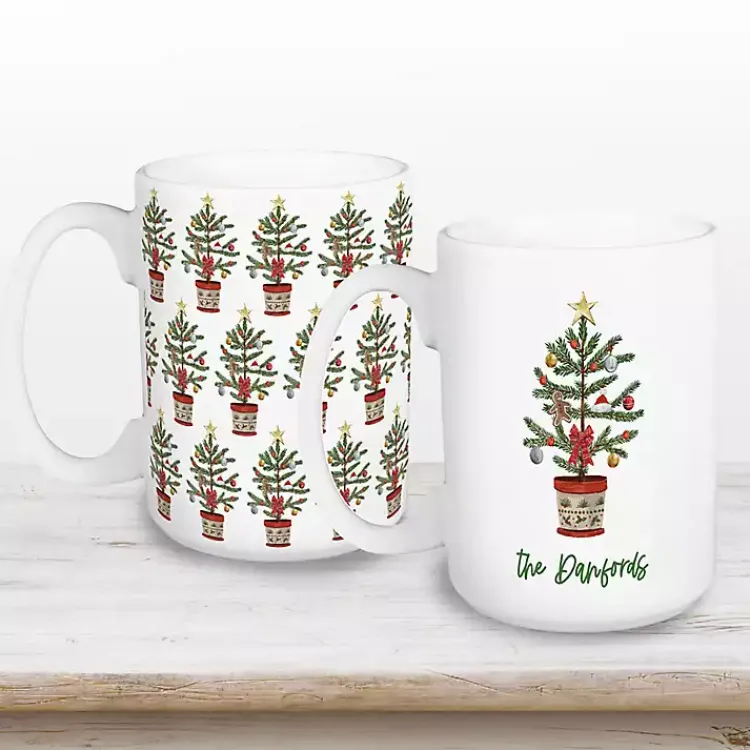Christmas Dining & Entertaining>Kirklands Home Personalized Christmas Tree Mugs, Set of 2