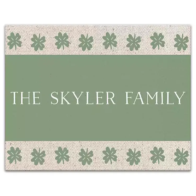 St Patricks Day Decorations>Kirklands Home Personalized Clover Stripe Irish Canvas Print