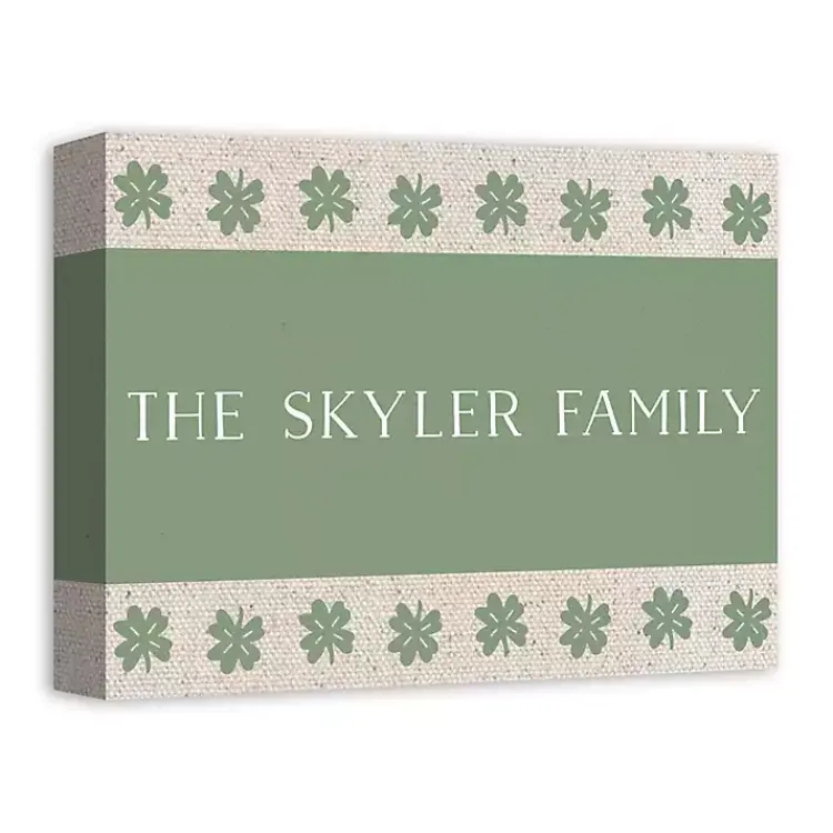 St Patricks Day Decorations>Kirklands Home Personalized Clover Stripe Irish Canvas Print