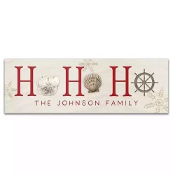 Christmas Art & Wall Decor>Kirklands Home Personalized Coastal Ho Ho Ho Canvas Art Print