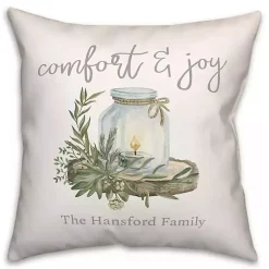 Pillows>Kirklands Home Personalized Comfort & Joy Candle Pillow White