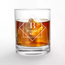Kirklands Home Personalized Diamond Whiskey Glasses, Set of 2