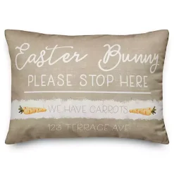 Easter Decorations>Kirklands Home Personalized Easter Bunny Stop Here Pillow
