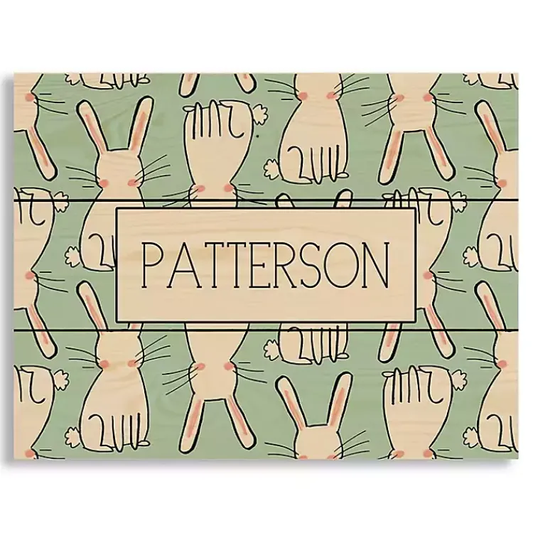 Easter Decorations>Kirklands Home Personalized Easter Bunny Wood Art Print