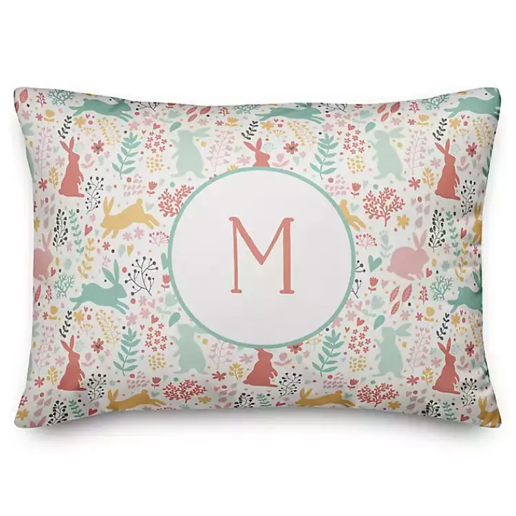 Easter Decorations>Kirklands Home Personalized Easter Bunny Pattern Outdoor Pillow