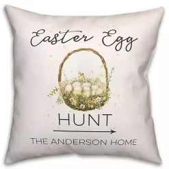 Easter Decorations>Kirklands Home Personalized Easter Egg Hunt Pillow White