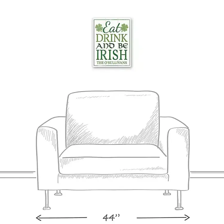 St Patricks Day Decorations>Kirklands Home Personalized Eat Drink and Be Irish Canvas Print