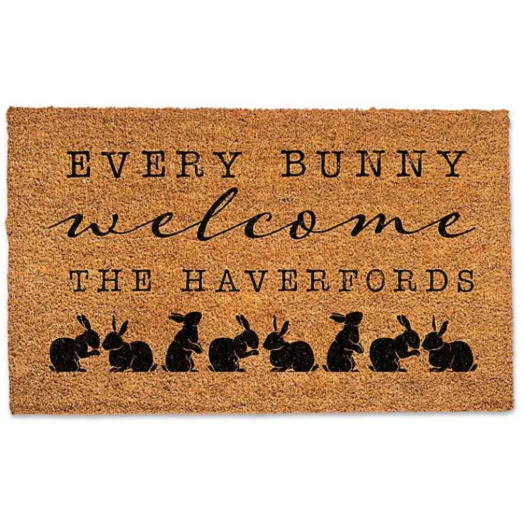 Easter Decorations>Kirklands Home Personalized Every Bunny Welcome Doormat