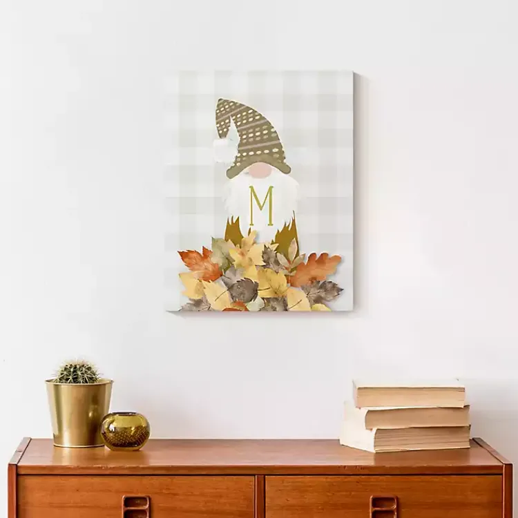 Fall>Kirklands Home Personalized Fall Gnome Monogram Canvas Art Print